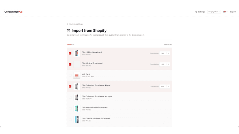 Import your products