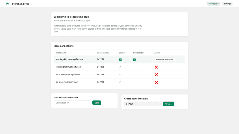 StoreSync Hub – Product Sync-connections-Multi-Store Automation