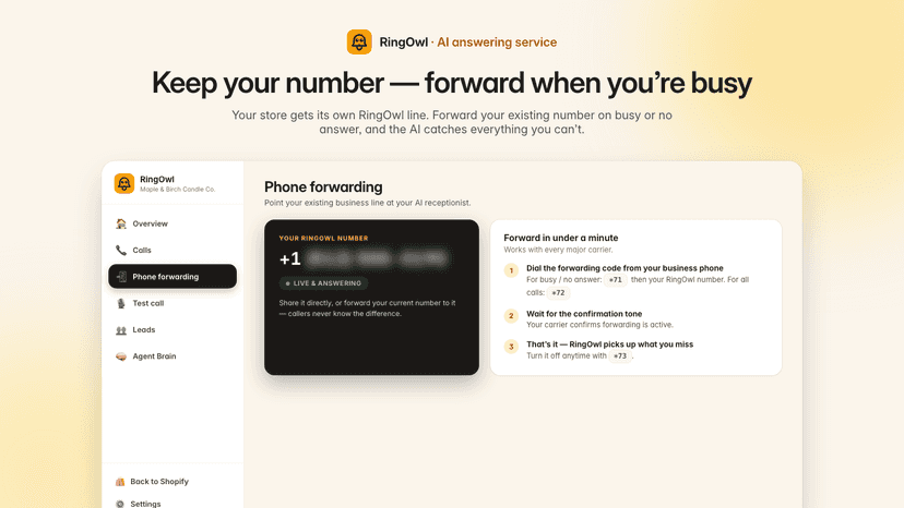Keep your number. Forward when you're busy