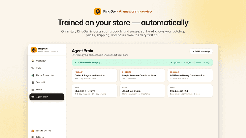 Trained on your store automatically