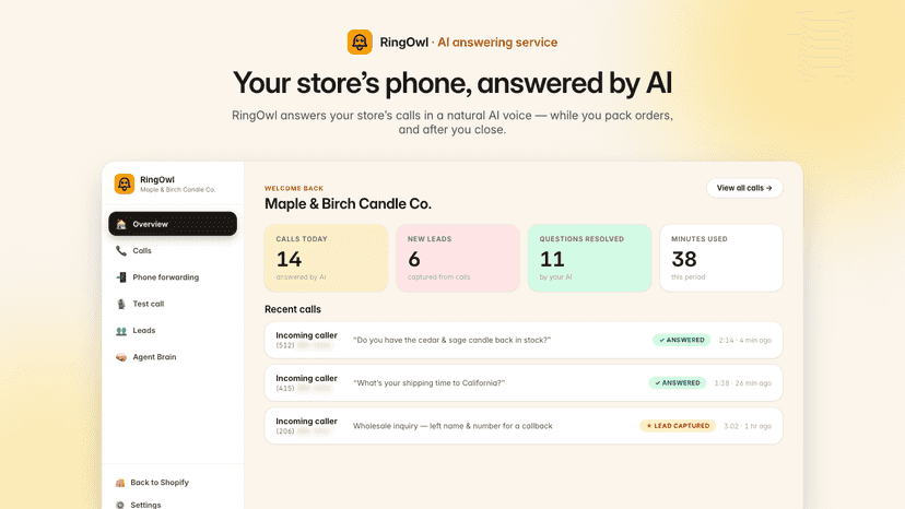Your store's phone, answered by AI