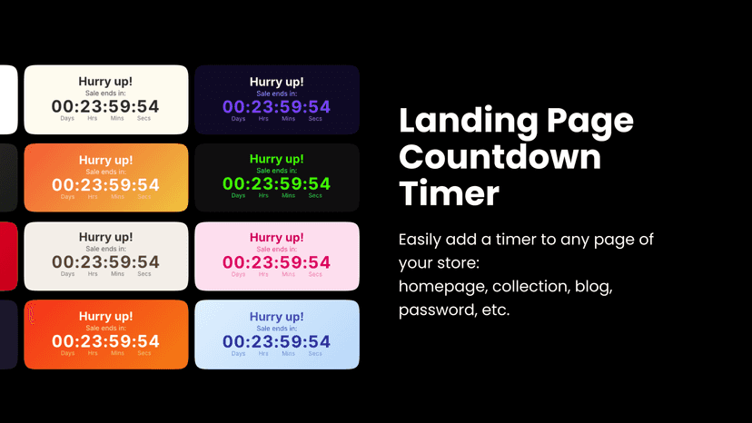 Landing page countdown timer