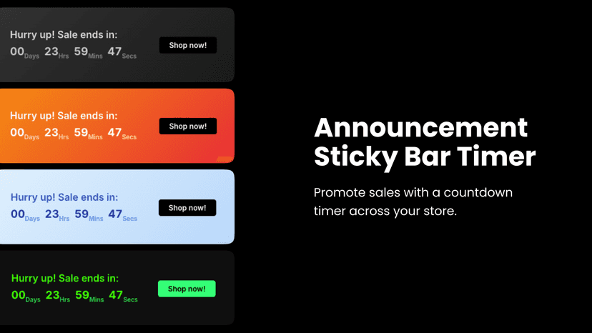 Announcement sticky bar timer