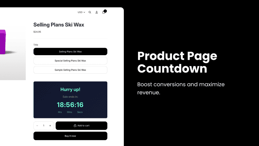 Product Page Countdown timers