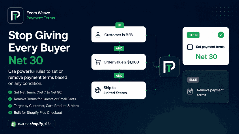 Set or remove Net terms using checkout rules