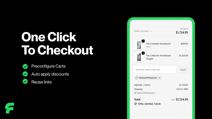 One click to a custom checkout