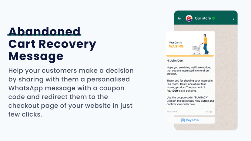 Abandoned Cart Recovery Message