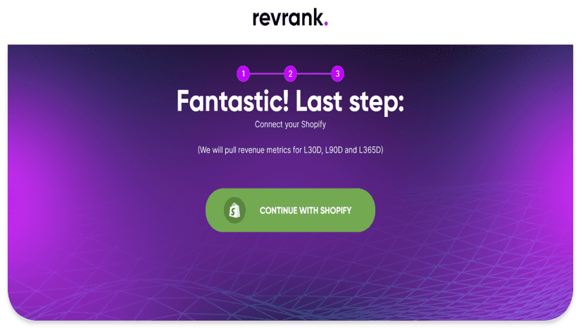 Page where you connect to you store