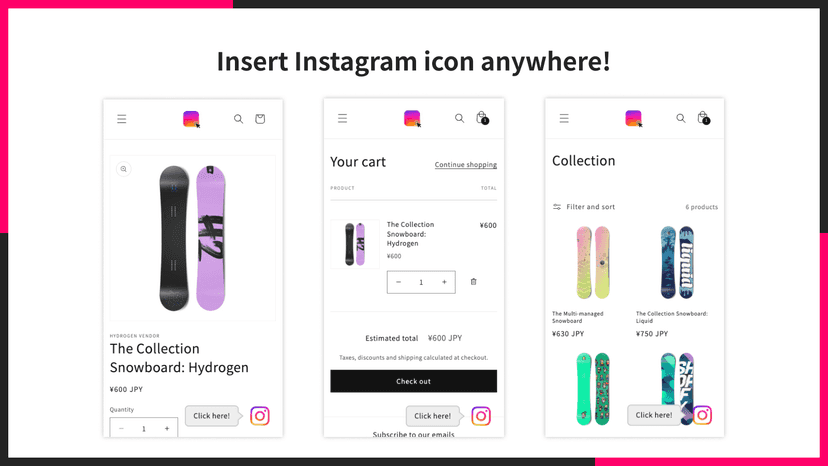 Insert Instagram icon anywhere!