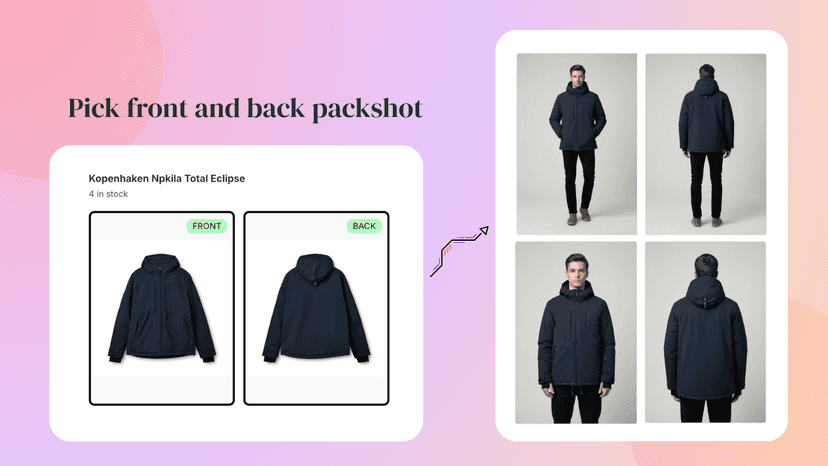 make packshot image into ai model picture