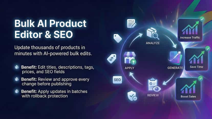 Shopify AI bulk editor for product SEO and batch updates