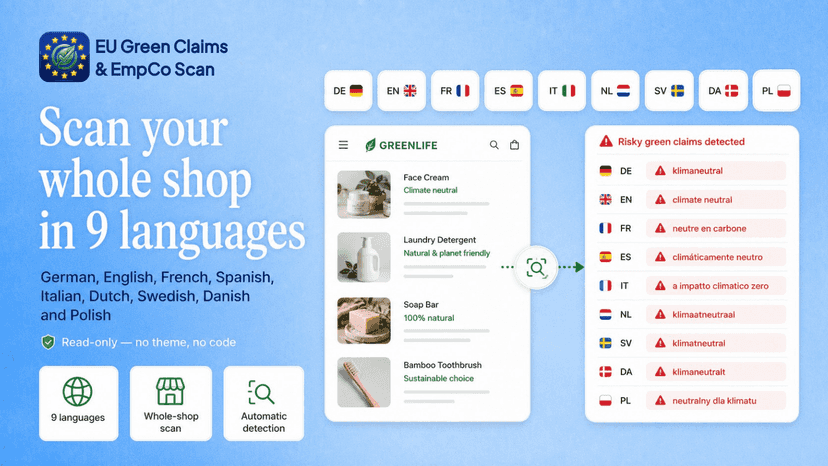 scan store in 9 languages