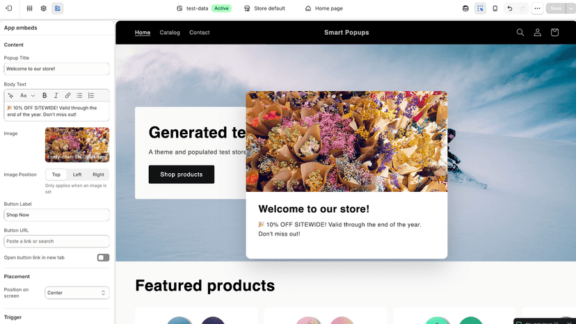 Customiser settings 1