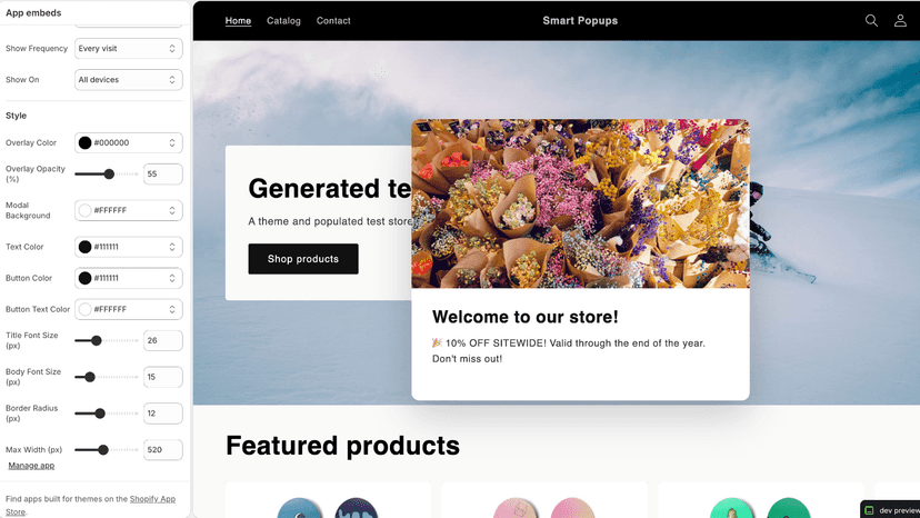 Customiser settings 3