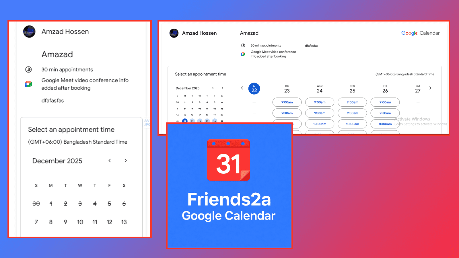 Shopify Google Calendar block