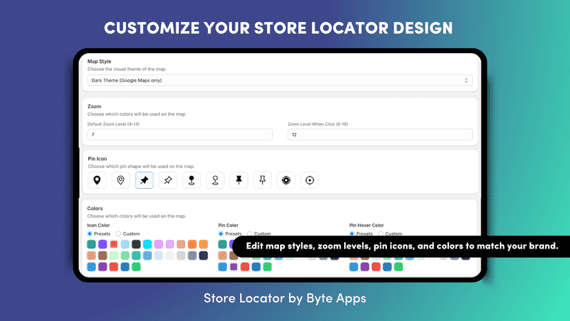 Store Locator by Byte Apps Customize Page Image
