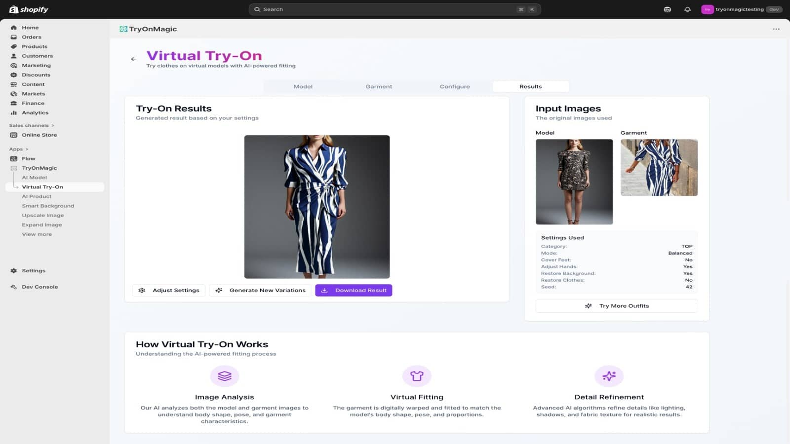Virtual garment tryon