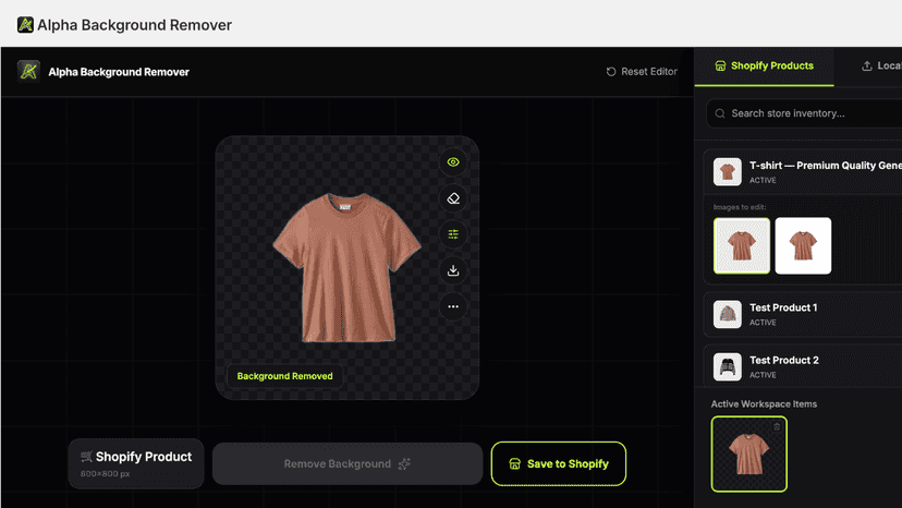 Background successfully removed with instant sync to store