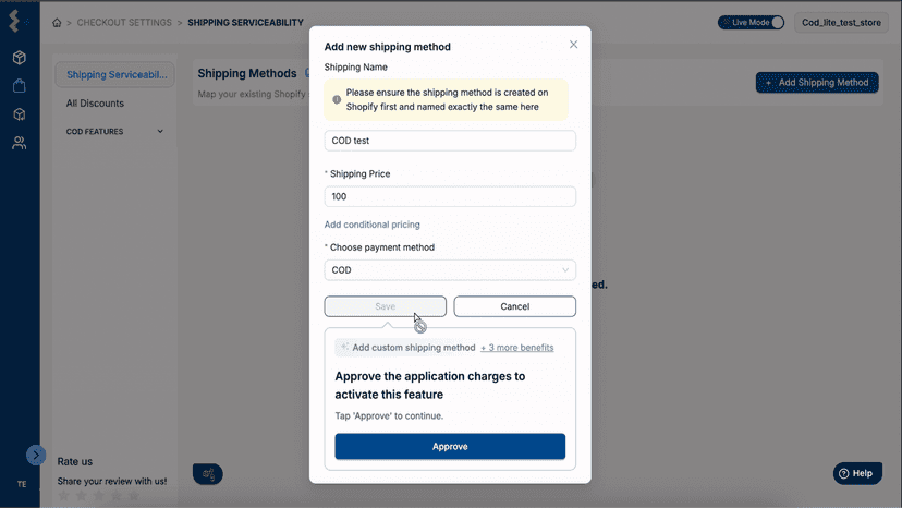 Pricing approval prompt