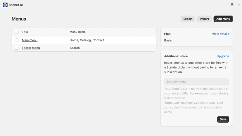 Main Screen | Menuf.ai