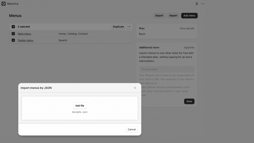 Import Menus | Menuf.ai
