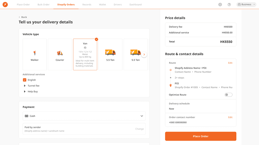 Enjoy other Lalamove Web App features and payment options