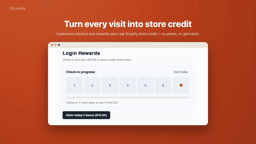 Turn every visit into store credit with daily check-in