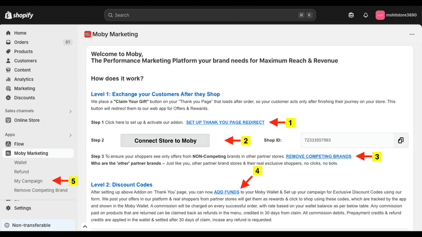 Redirect your Shoppers, Connect Store & Remove Competing brands.