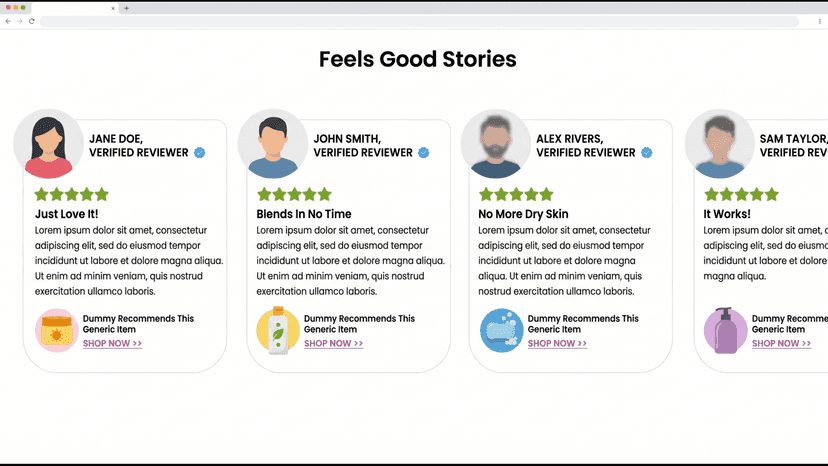Instagram style story slider live on a storefront