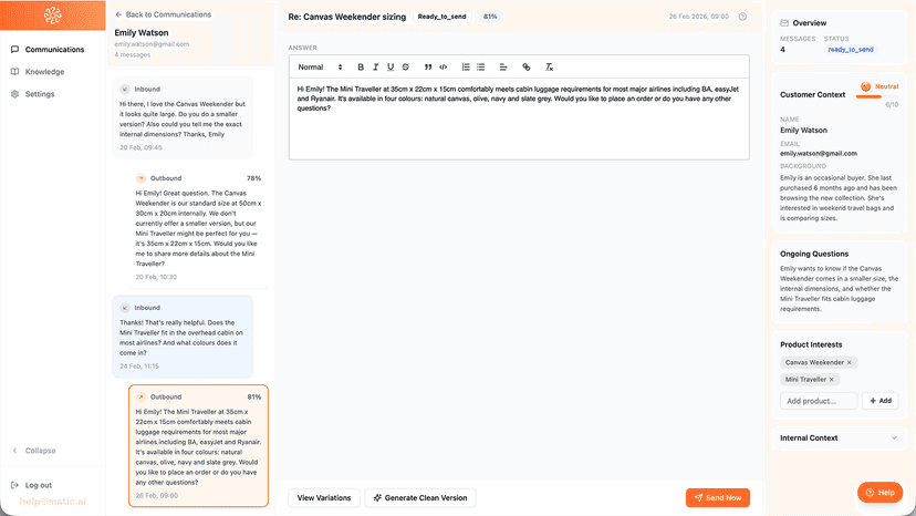 HelpOMatic admin - message review centre