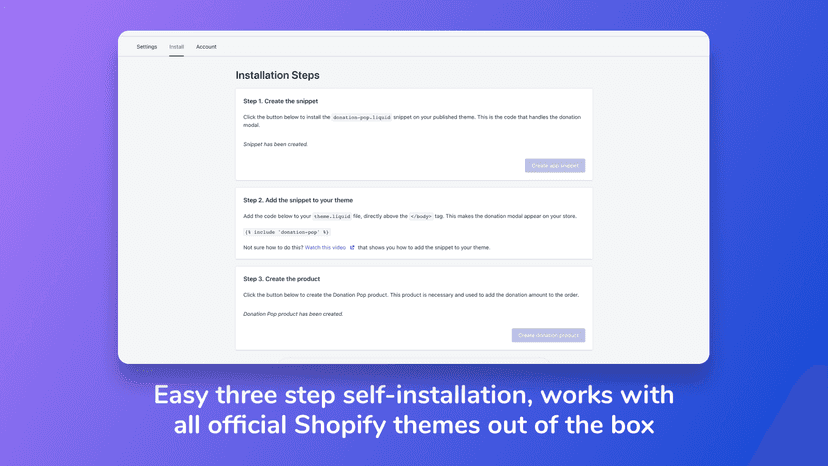 Donation Pop app installation steps
