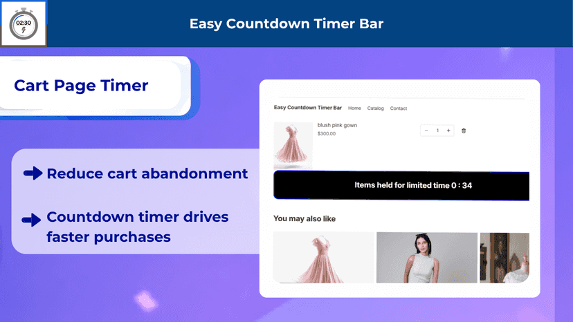 cart page countdown timer bar