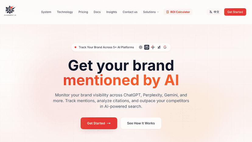 Alignment GEO dashboard with AI readiness score and modules