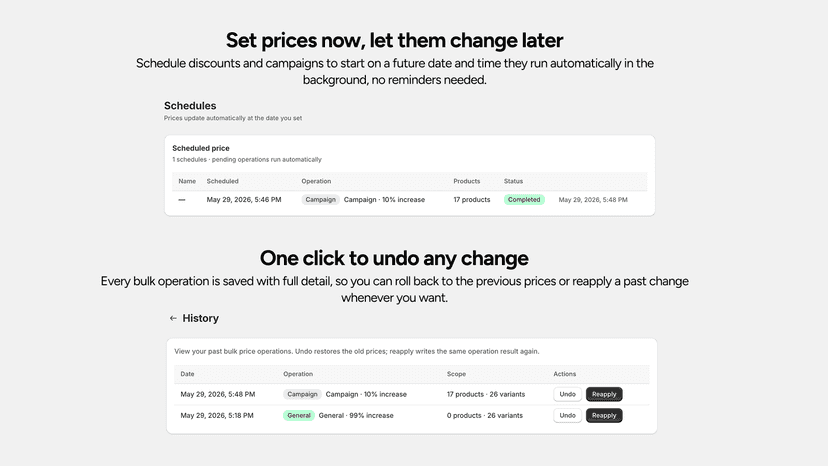 Set prices now, let them change later