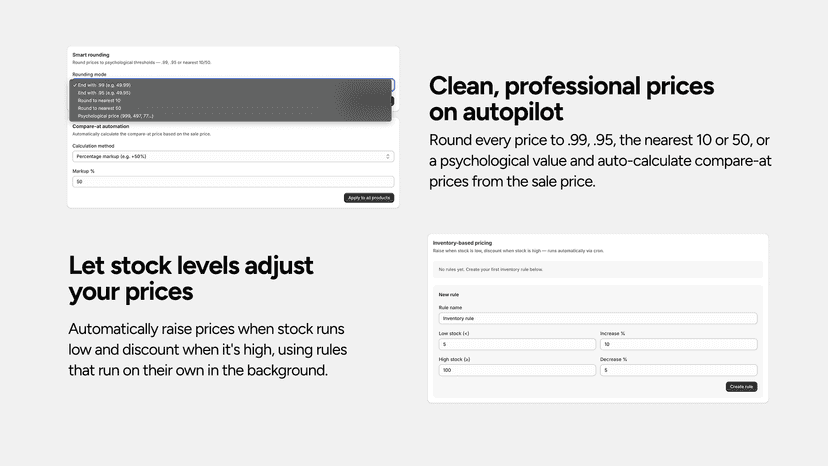 Clean, professional prices on autopilot