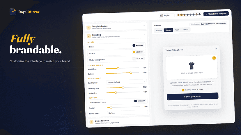 Customize your modal to just the right colors and roundness
