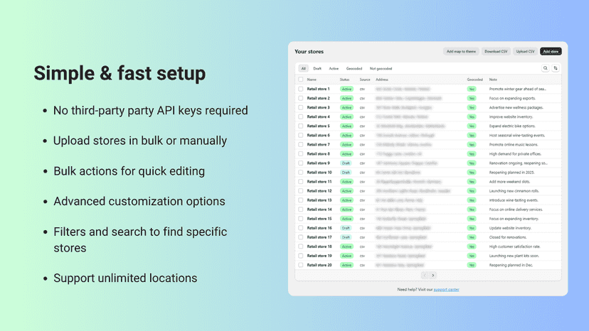 mapstore admin view
