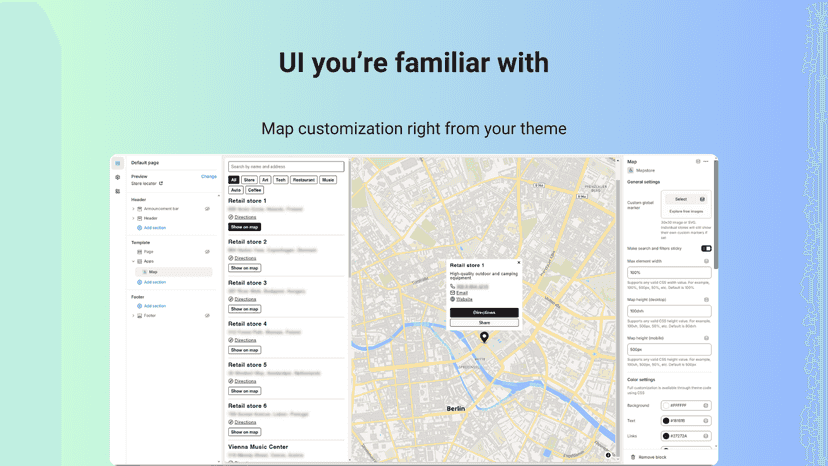 mapstore customizer view