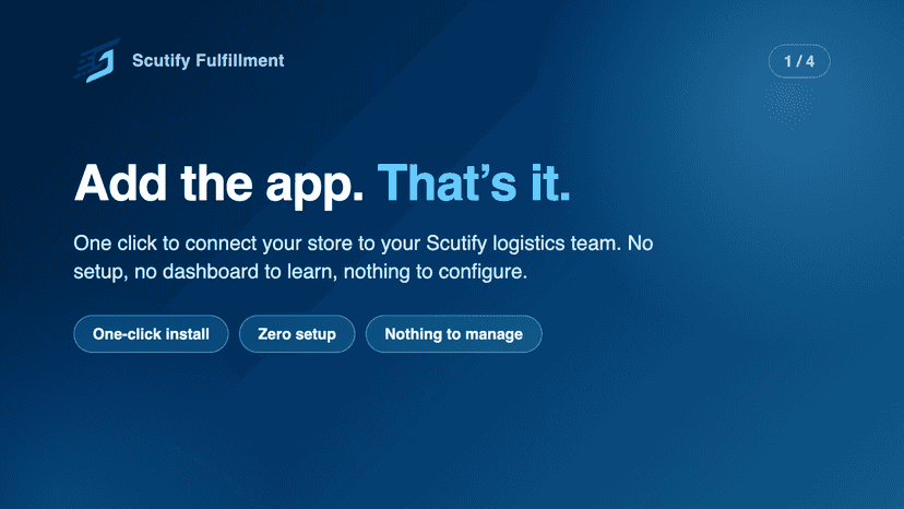 Add the app, that's it — one-click install