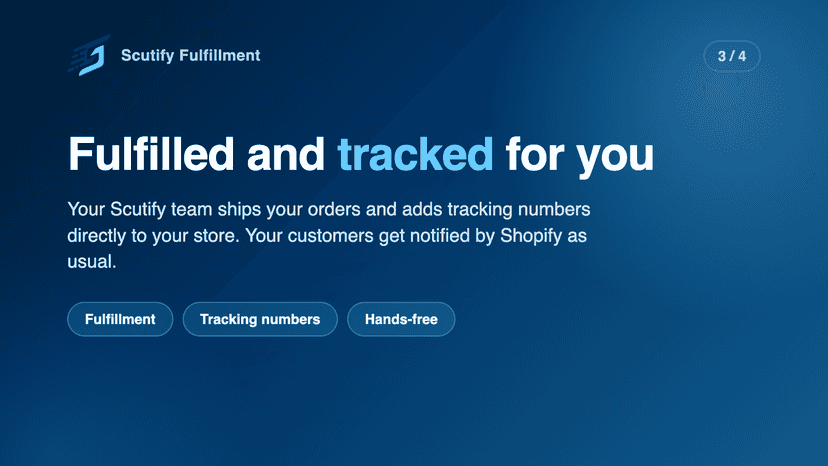 Orders fulfilled and tracked by your Scutify team