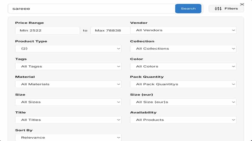 Filter Settings Page