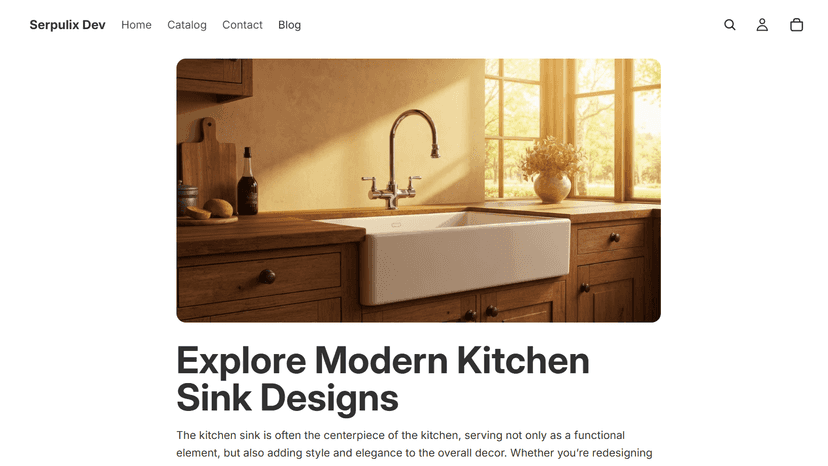 Serpulix-published blog article live on the store storefront