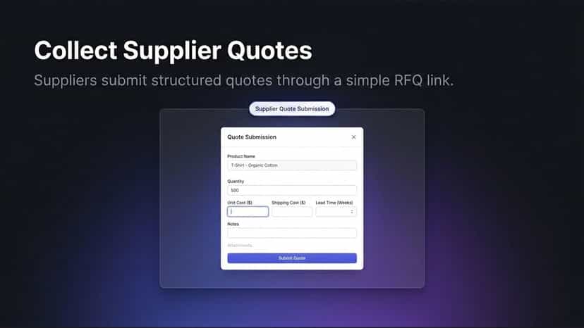 Supplier quote submission form