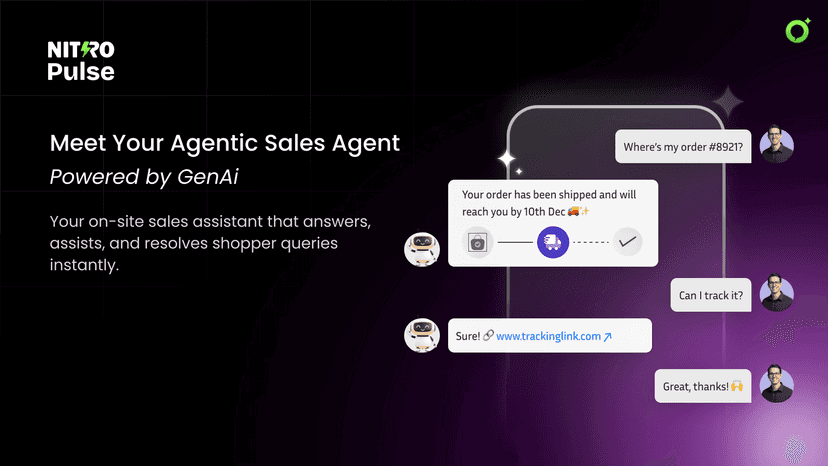 Nitro Pulse AI assistant guides shoppers with products and order