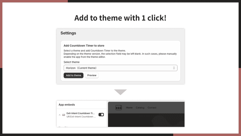 Add to theme with 1 click!
