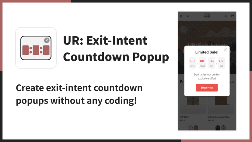 Create exit-intent countdown popups without any coding!