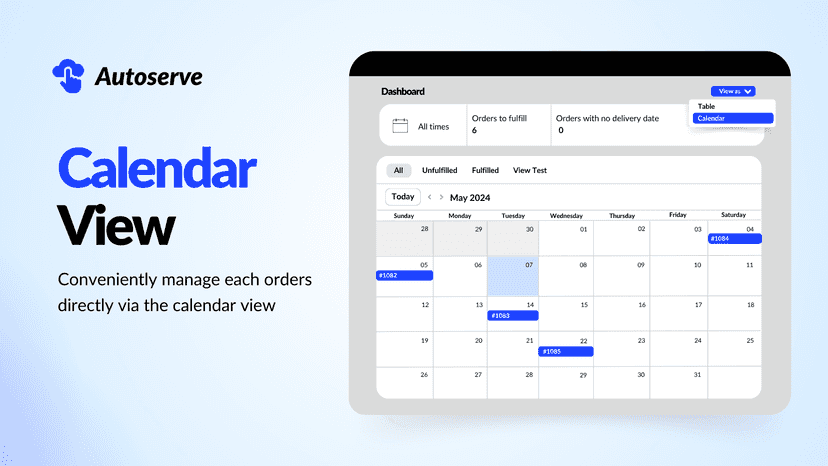 Conveniently manage each orders directly via the calendar view