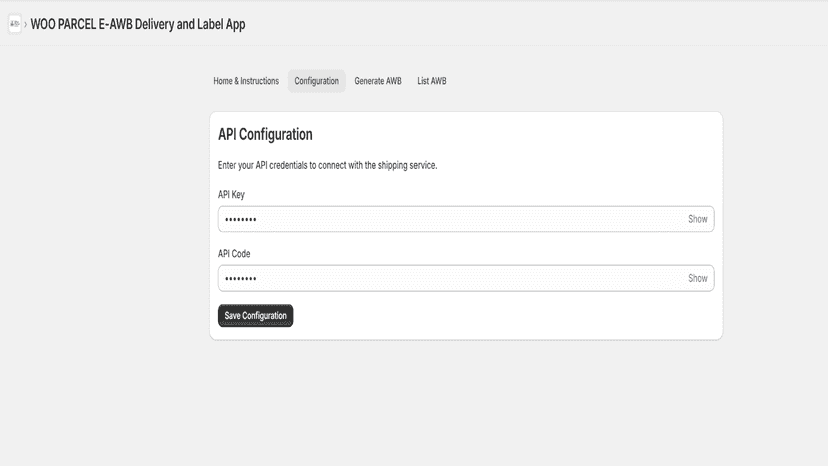 Credentials setup