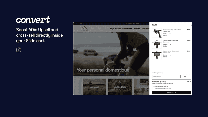 Cross sell and upsell with Slide