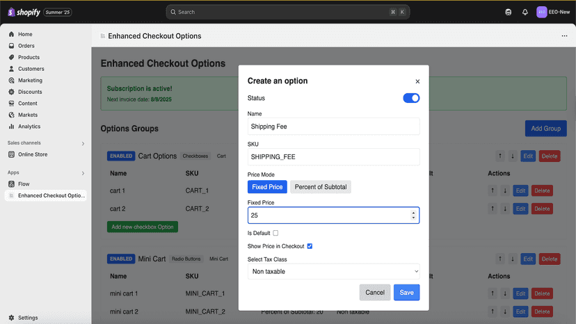 Options Creation